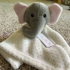 NWT Lila & Jack Elephant Plush Lovey with Gold Polka Dot Security Blanket